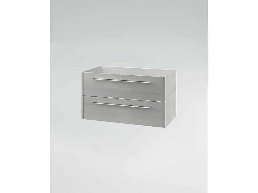 Mobile bagno con lavabo integrato L 90 x H 45 x P 46 Larice Cenere Colonna e Specchio