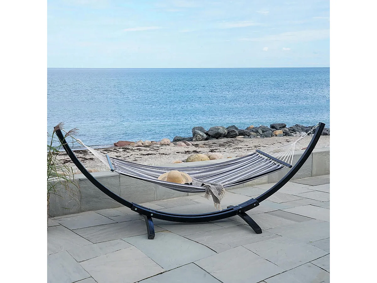 HAMOCK - Hamac Pied en Bois de Mélèze et Toile en Coton et Polyester