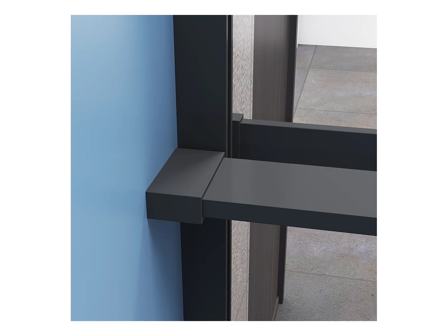 Étagère de Douche pour Paroi de Douche - Alu Noir 100 cm - Compatible Verre 8 mm, Capacité de Charge 5 kg, Accessoires Salle de Bain