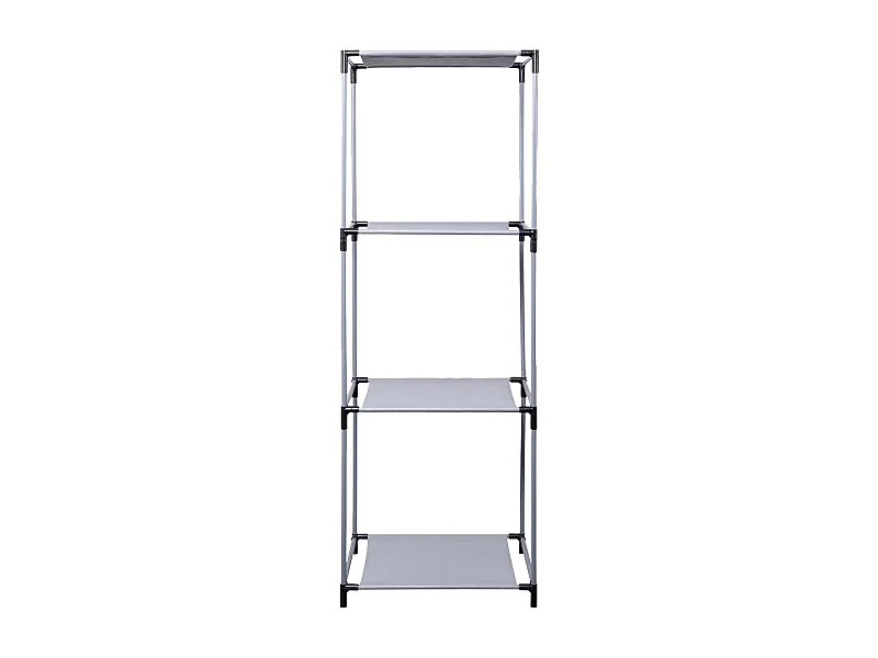 Etagère 3 Casiers Légère en Métal et Tissu Gris H102cm - GAROS