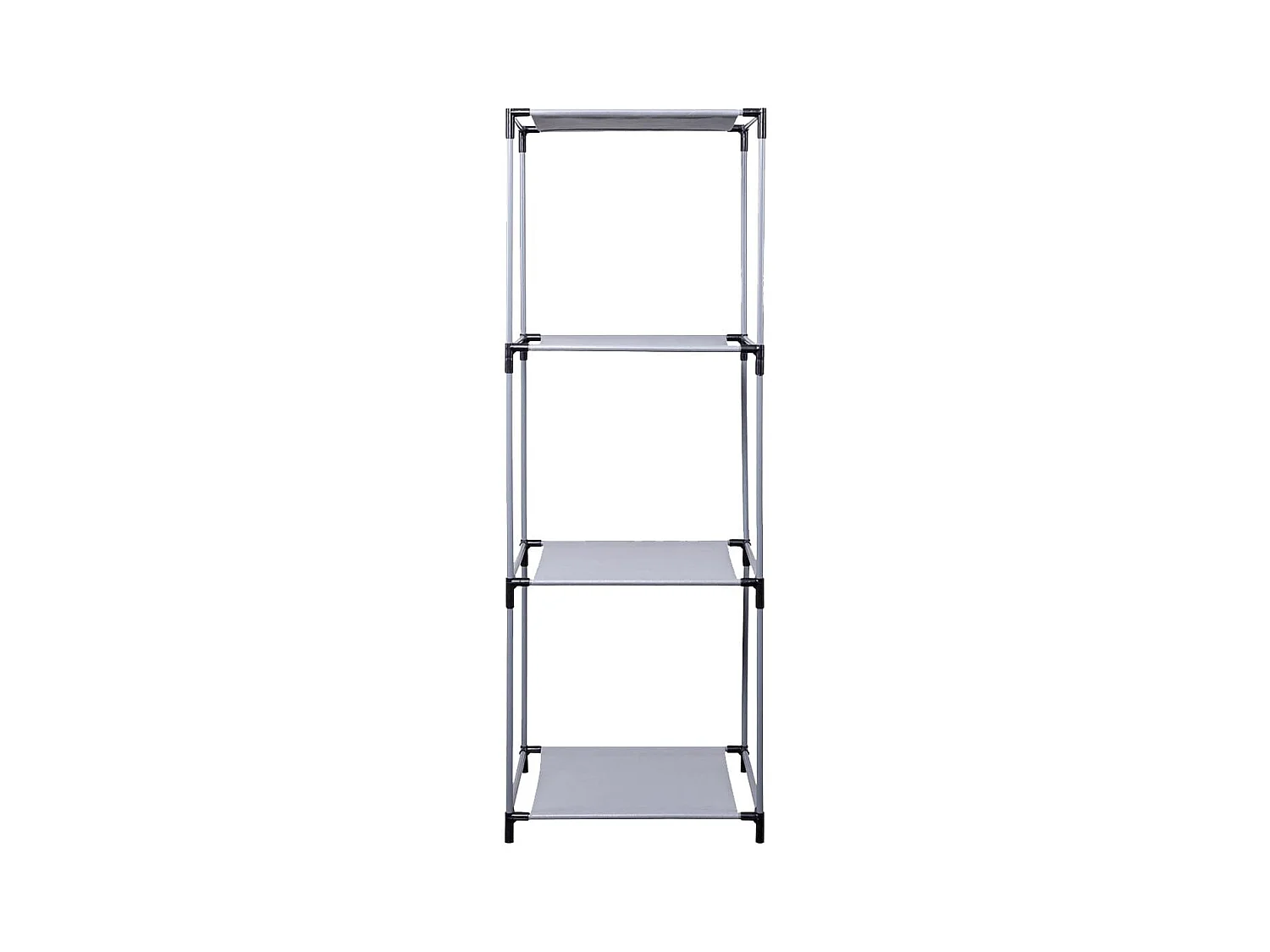 Etagère 3 Casiers Légère en Métal et Tissu Gris H102cm - GAROS