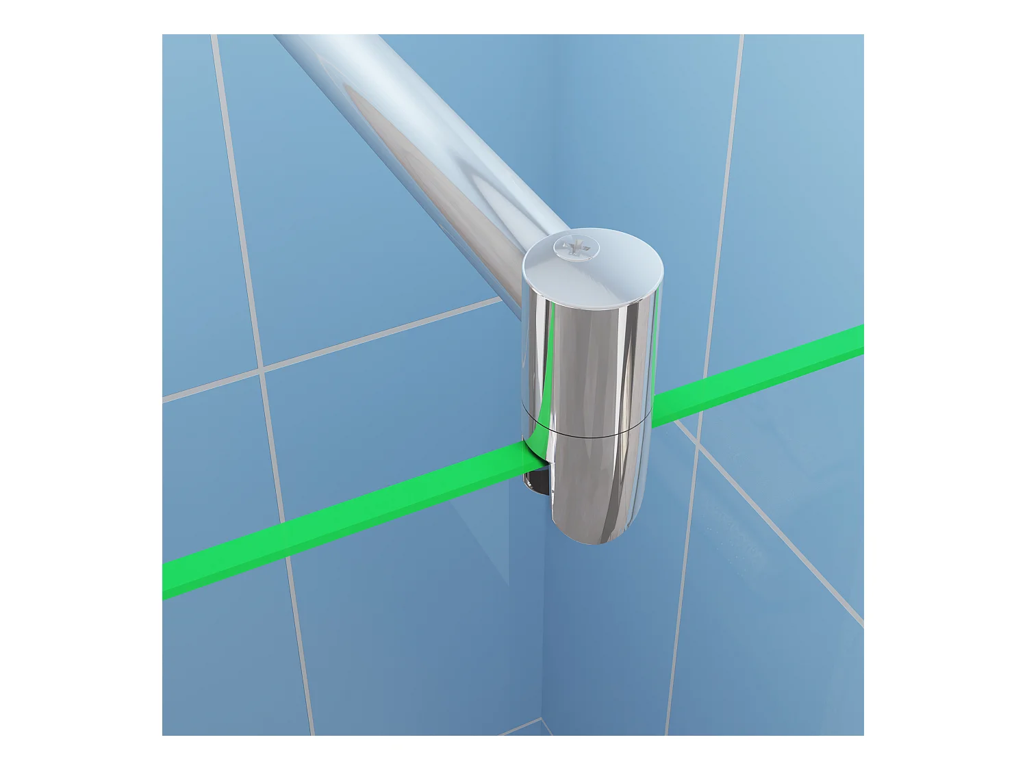 Paroi de douche à l'italienne Chrome 140x200cm - 8mm verre anticalcaire + Barre d'extensible cylindrique 70-120cm + Étagère de Douche 140cm en alu