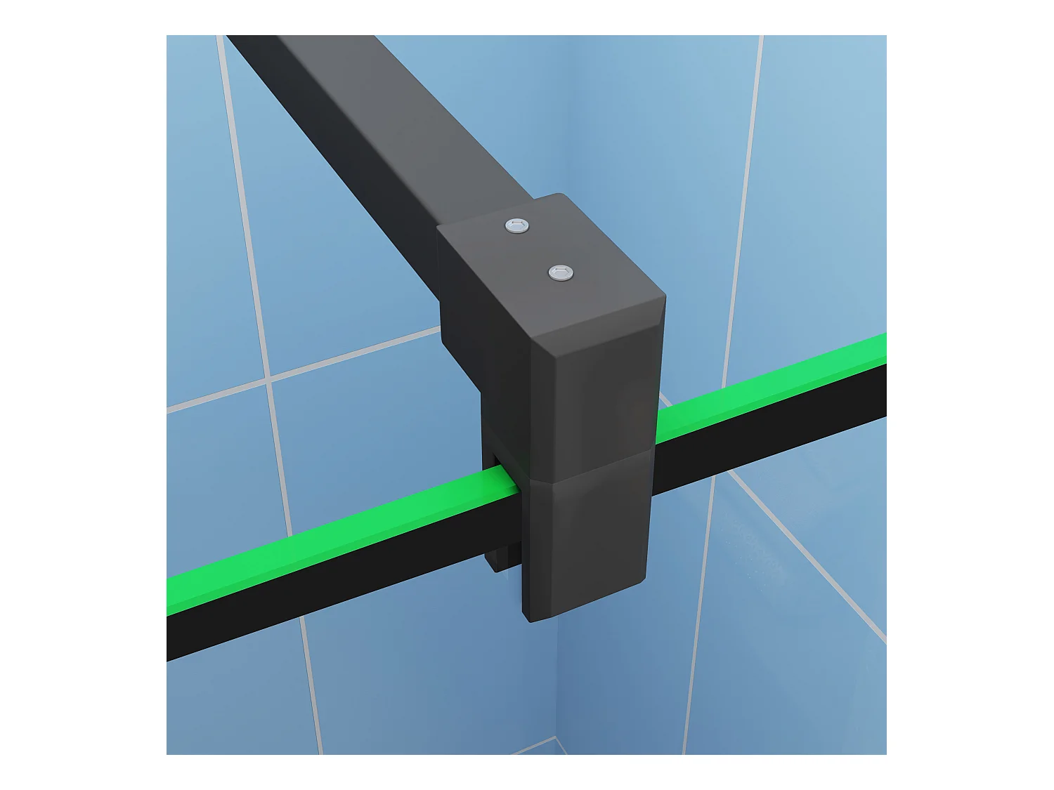 Paroi de douche 120x200cm style industriel + ÉtagèreDouche 120cm noir + 8mm verre sécurité + barre fixation 90cm avec pince