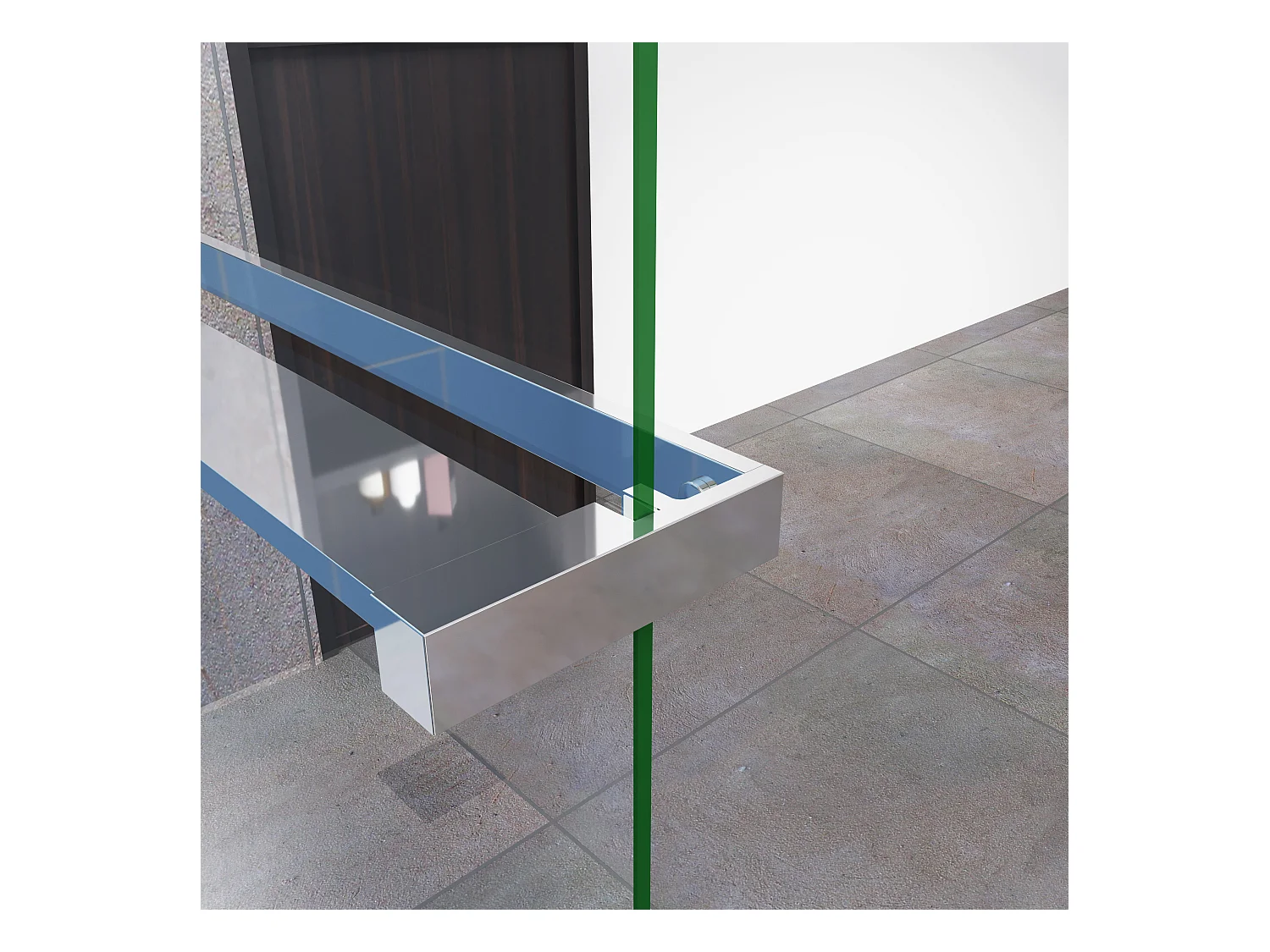 100x200cm Sicherheitsglas walk in mit Handtuchhalter Duschwand