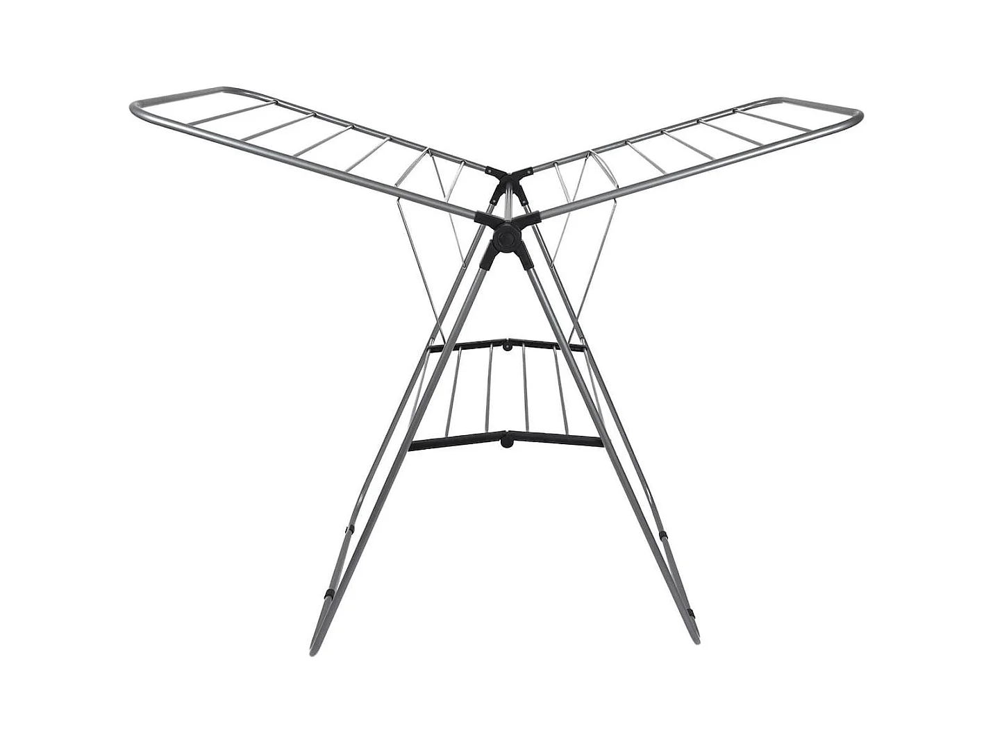 Etendoir à linge pliable 15 mètres étendage tubes métallique gris