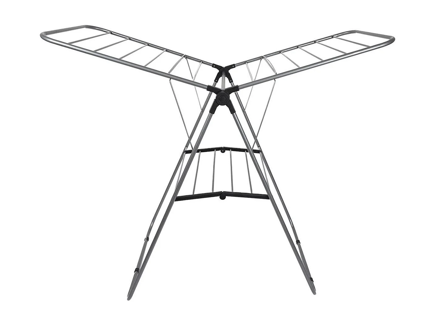 Etendoir à linge pliable 15 mètres étendage tubes métallique gris