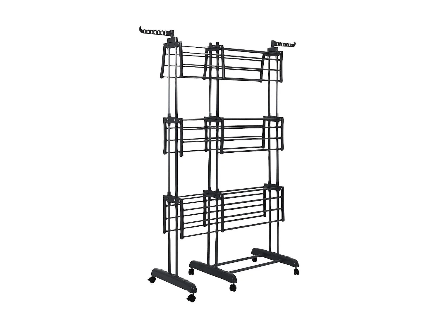 Etendoir tour 3 niveaux extensible gris foncé jusqu'à 35 mètre d'étendage