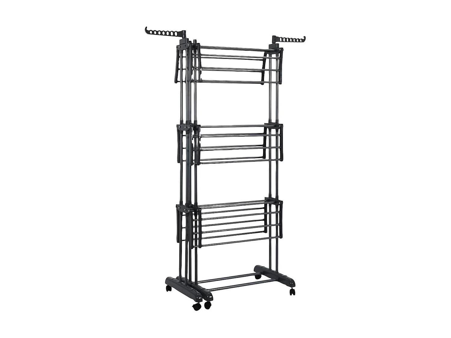 Etendoir tour 3 niveaux extensible gris foncé jusqu'à 35 mètre d'étendage