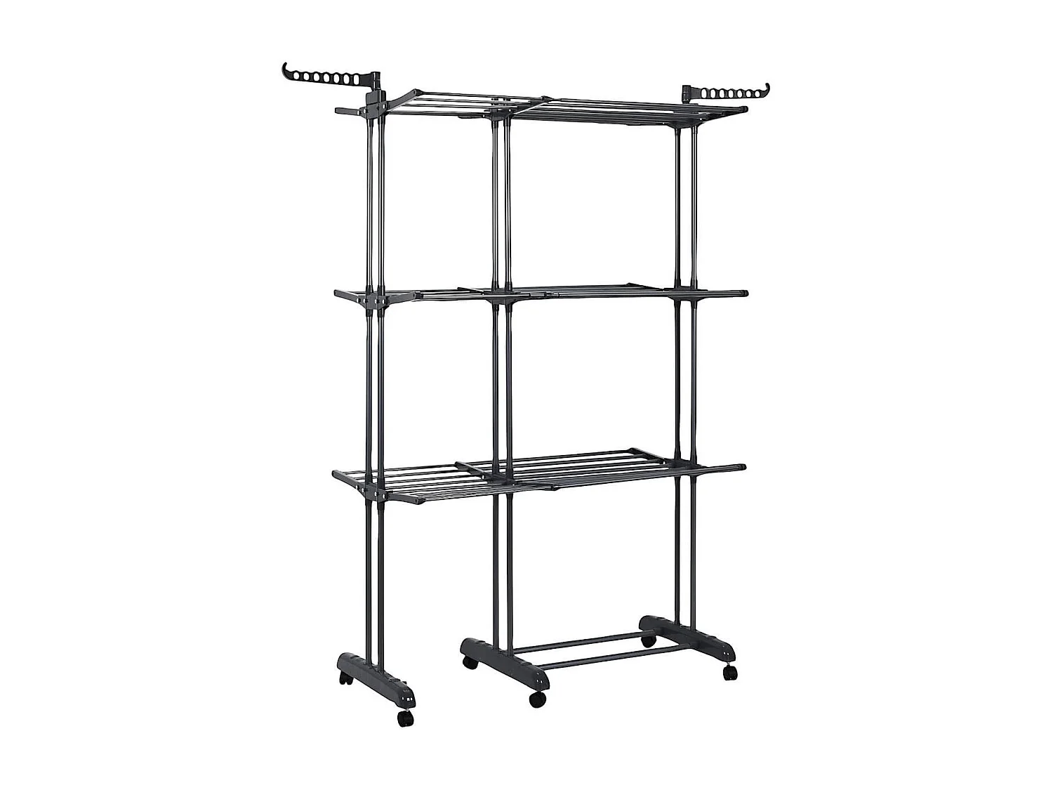 Etendoir tour 3 niveaux extensible gris foncé jusqu'à 35 mètre d'étendage