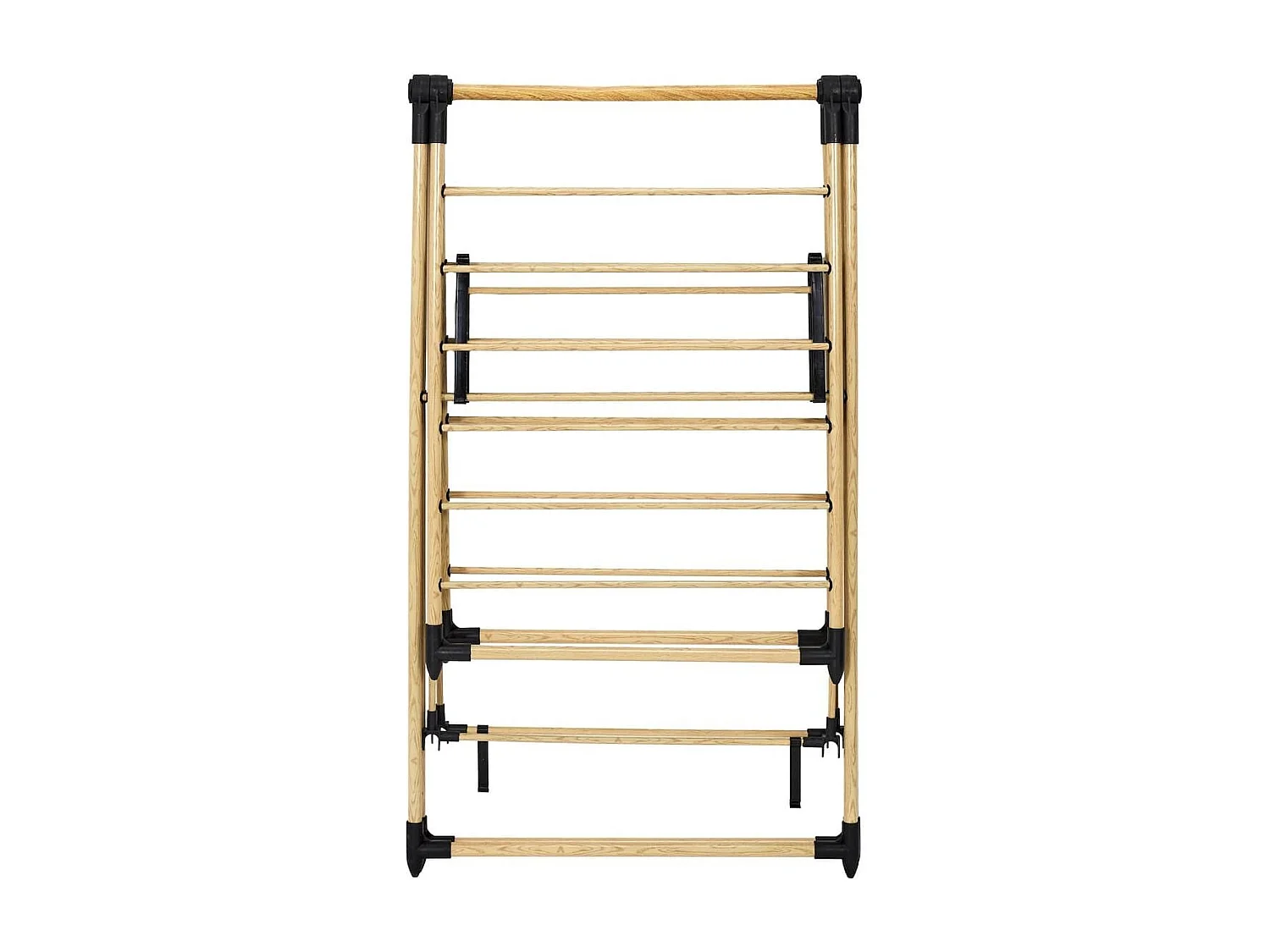 Etendoir à linge pliable 13 mètres étendage tubes métallique effet bois