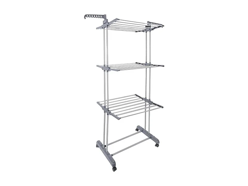 Etendoir à linge tour 3 niveaux 16 mètres d'étendage gris et blanc