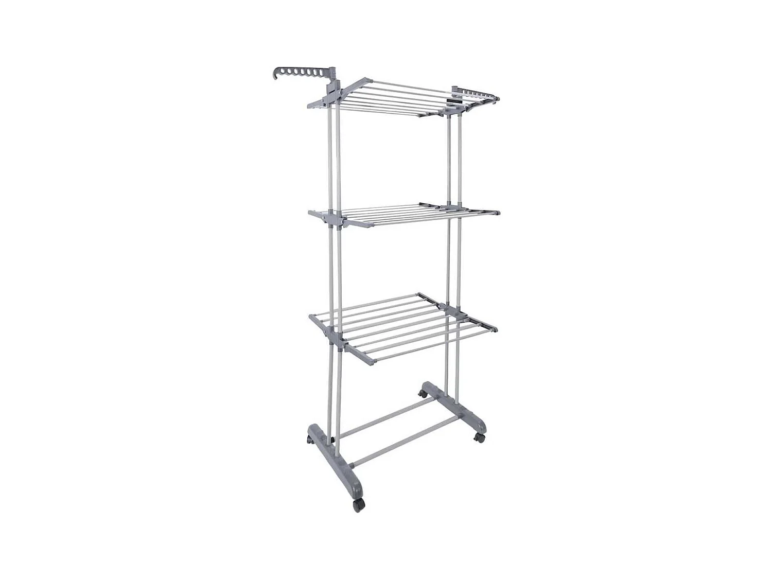 Etendoir à linge tour 3 niveaux 16 mètres d'étendage gris et blanc