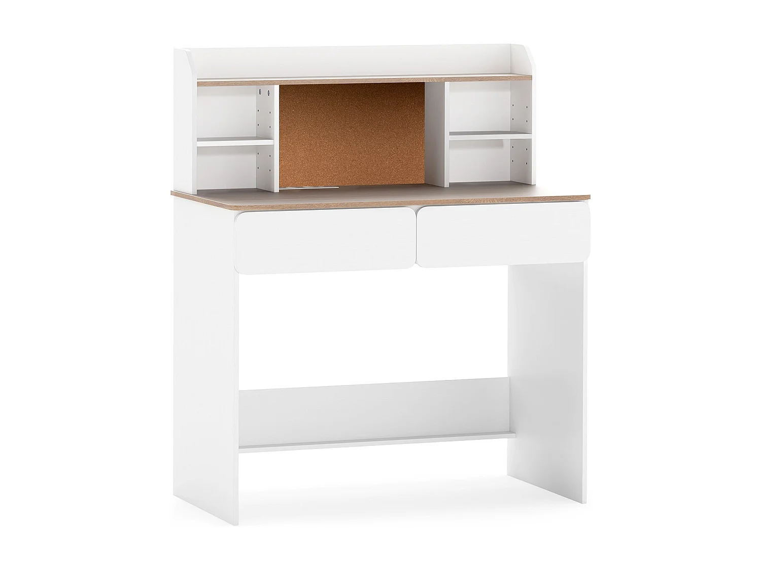 Bureau pour enfants bureau en bois stable avec tableau d'affichage en liège station de chargement bureau spacieux blanc