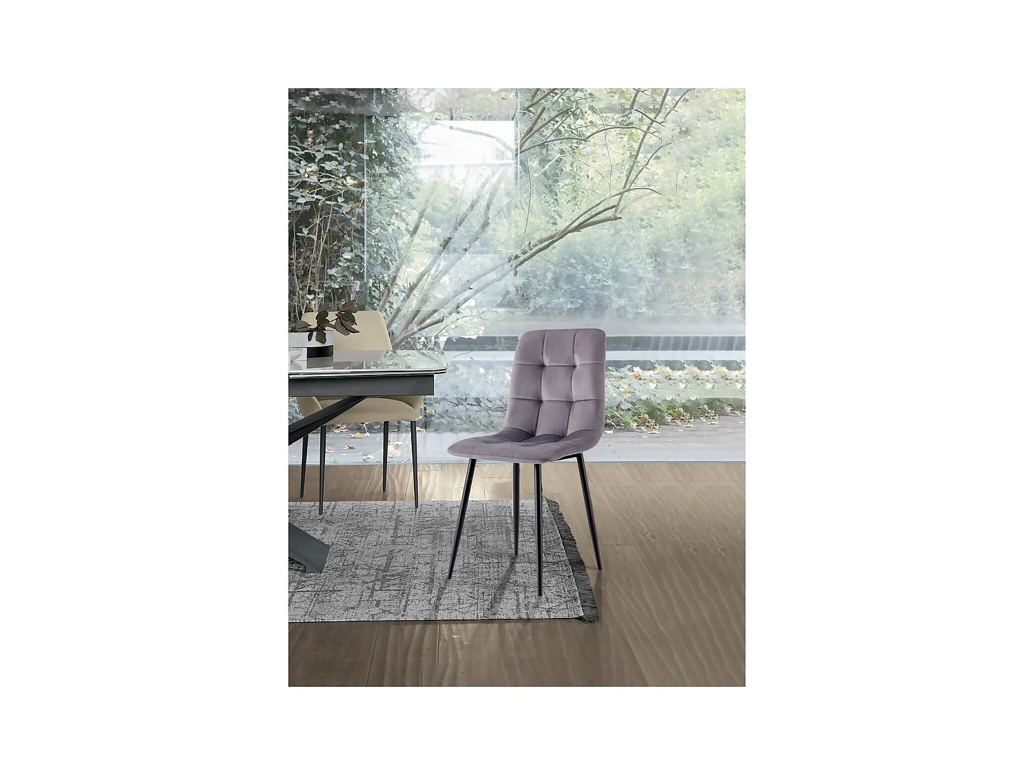 Zestaw 4 krzeseł Daniela SG, Szary, 54x44x87 cm, Seven Design