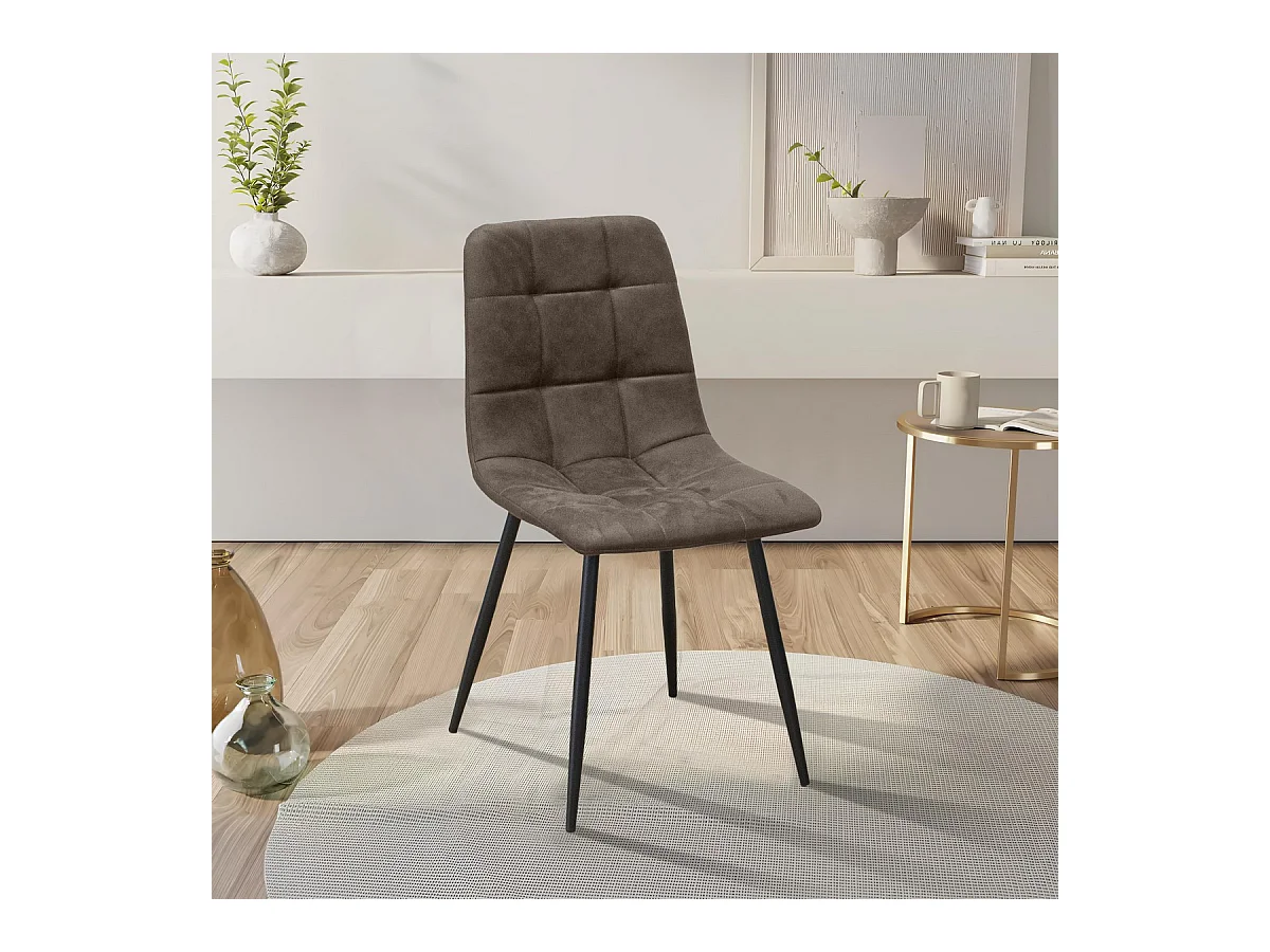 Lot de 4 Chaises Daniela SG, Marron, 54x44x87 cm, Seven Design