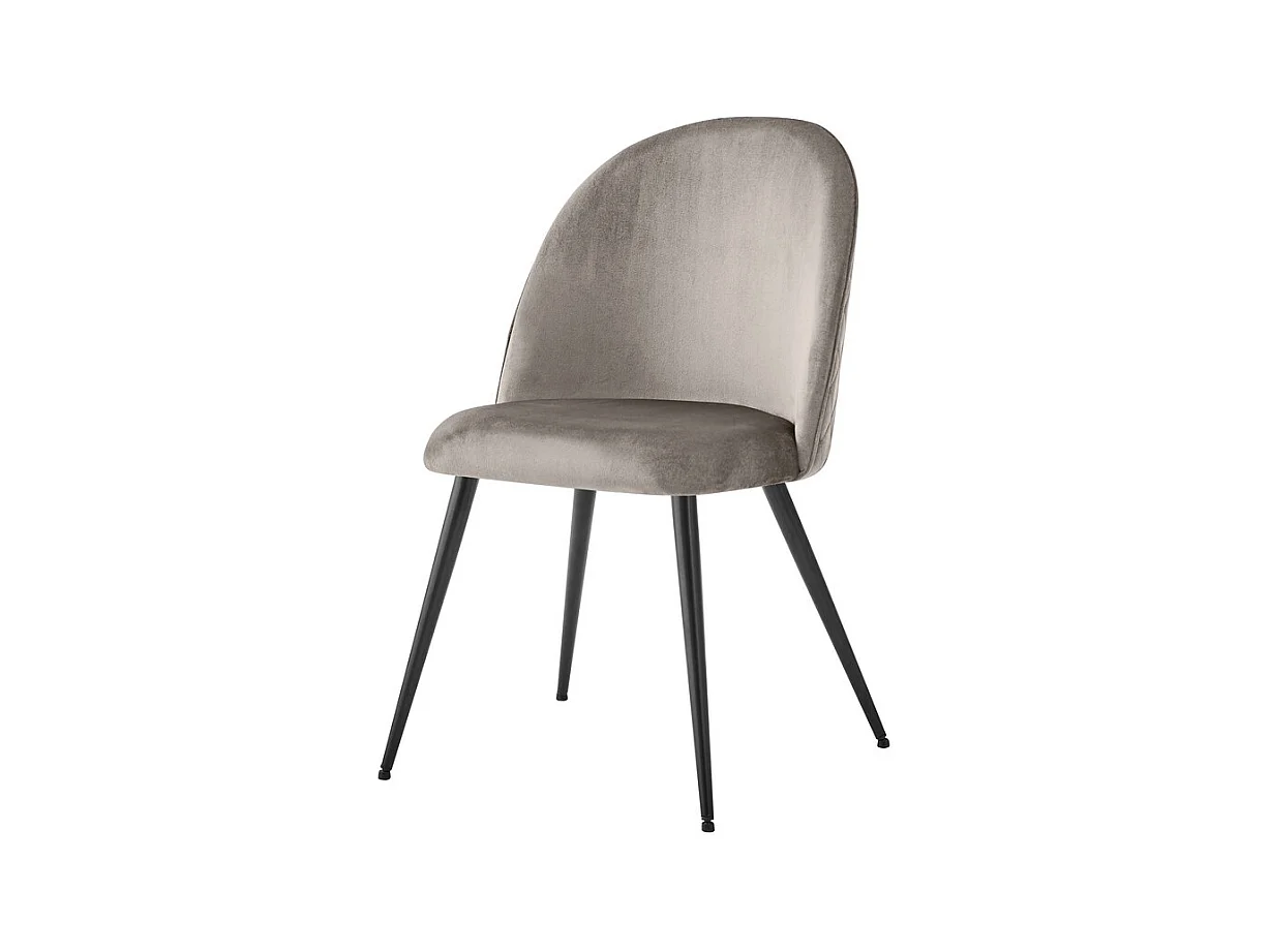 Lot de 2 Chaises Elisa SG, Gris Tourterelle, 50,5x54,5x83 cm, Epikasa