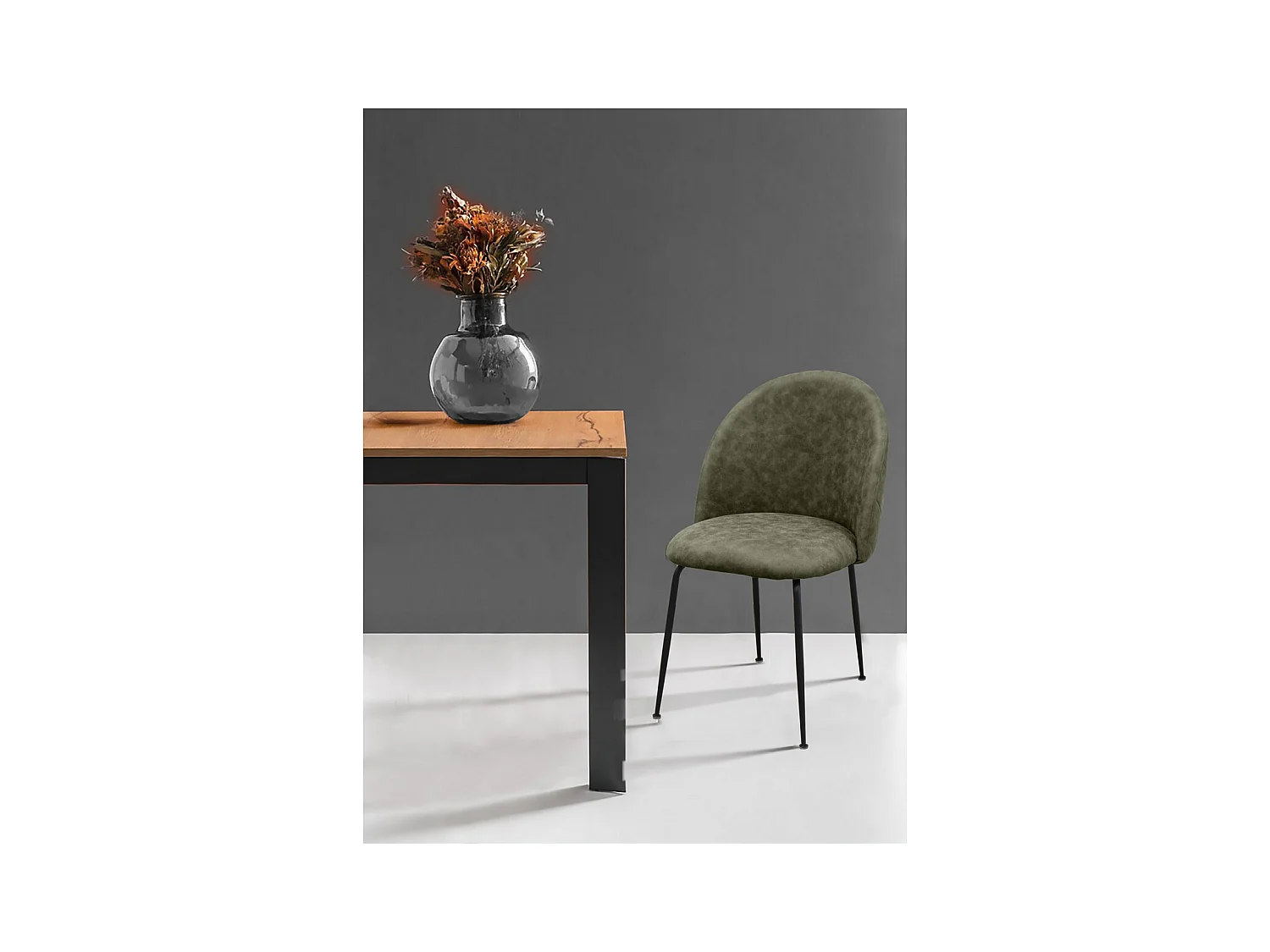 Lot de 4 Chaises Elisa, Vert, 41x58,5x86 cm, Seven Design