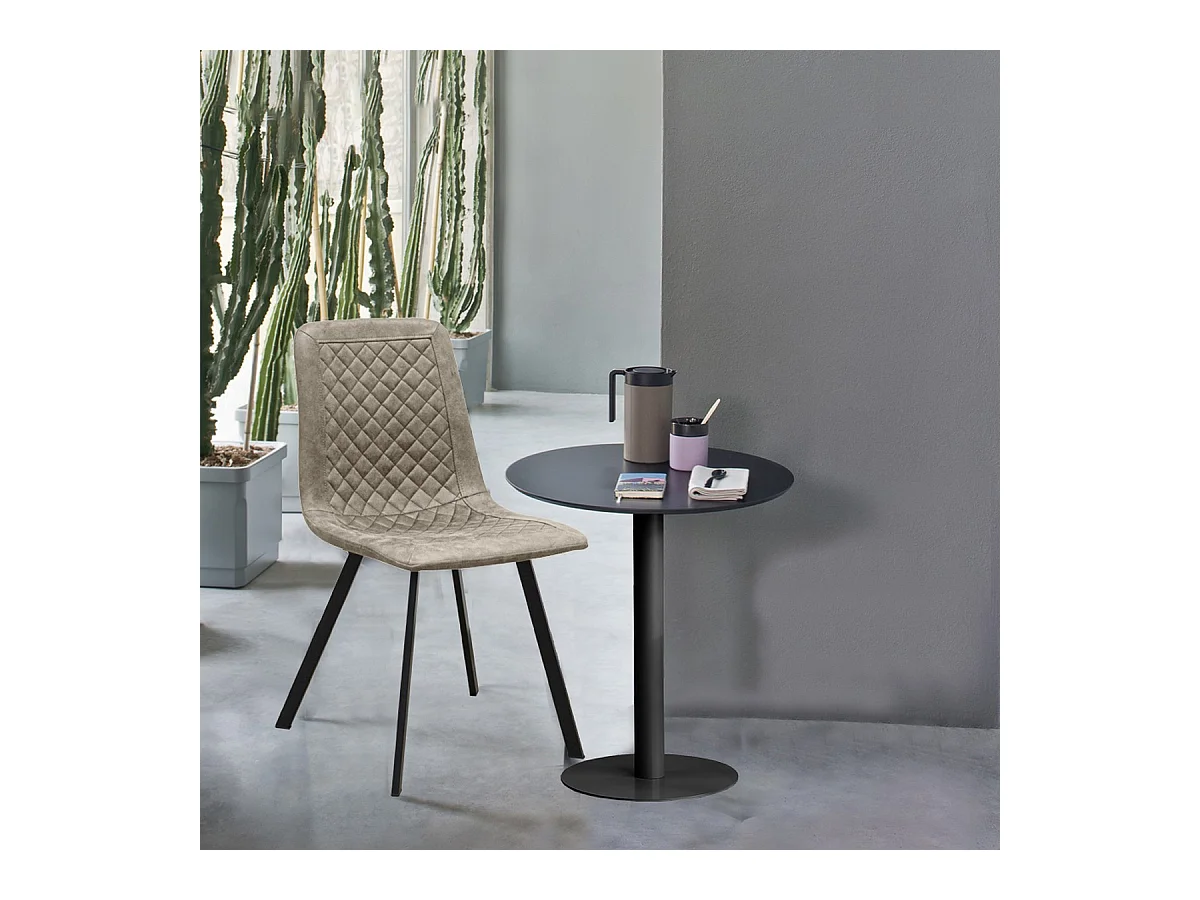 Lot de 4 Chaises Wendy, Gris Tourterelle, 43x40x87 cm, Seven Design