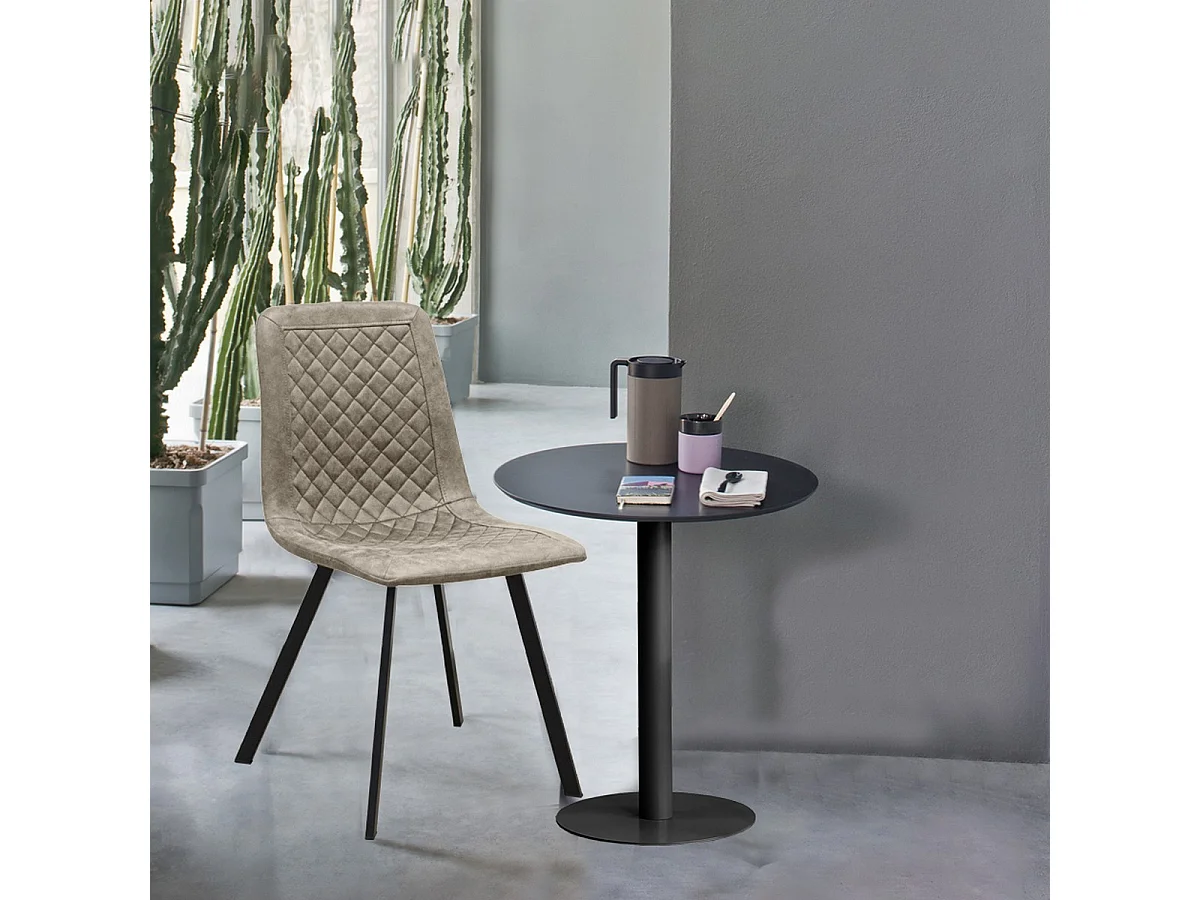 Juego de 4 Sillas Wendy, Gris Paloma, 43x40x87 cm, Seven Design