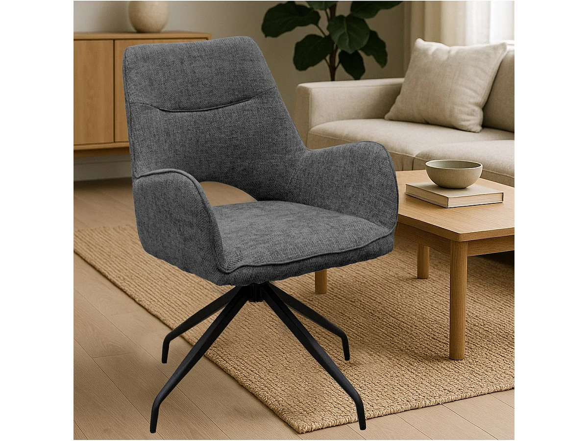 Set di 2 Sedie Brigitte, Grigio, 58x74x86 cm, Seven Design