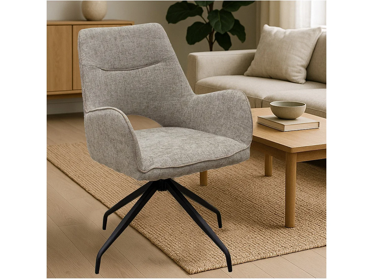 Set di 2 Sedie Brigitte, Tortora, 58x74x86 cm, Seven Design