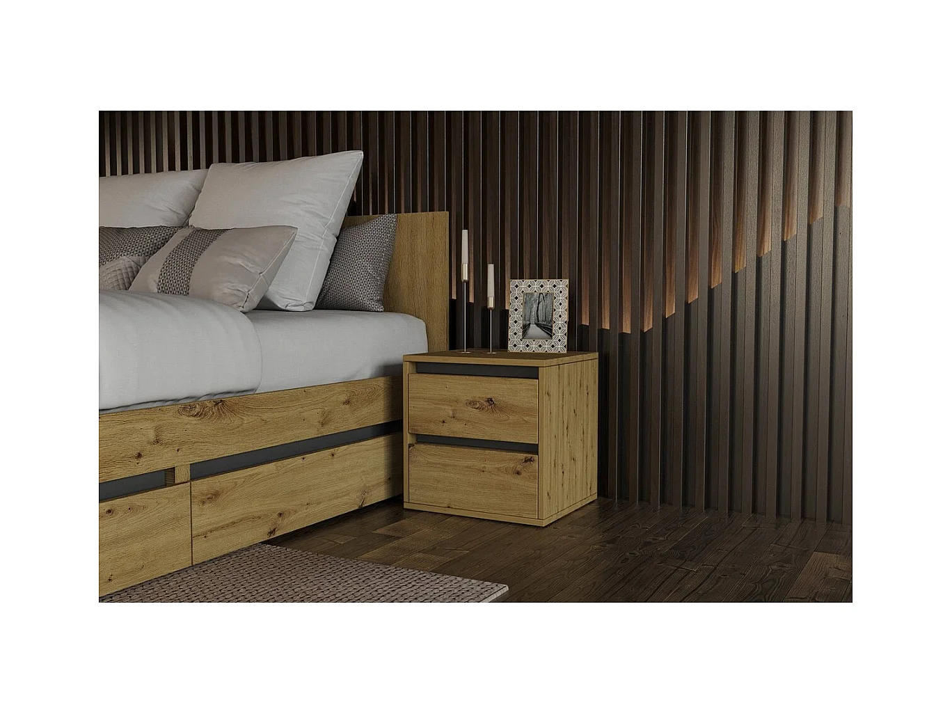 Table de Chevet Idea, Marron, 40x40x35 cm, Seven Design