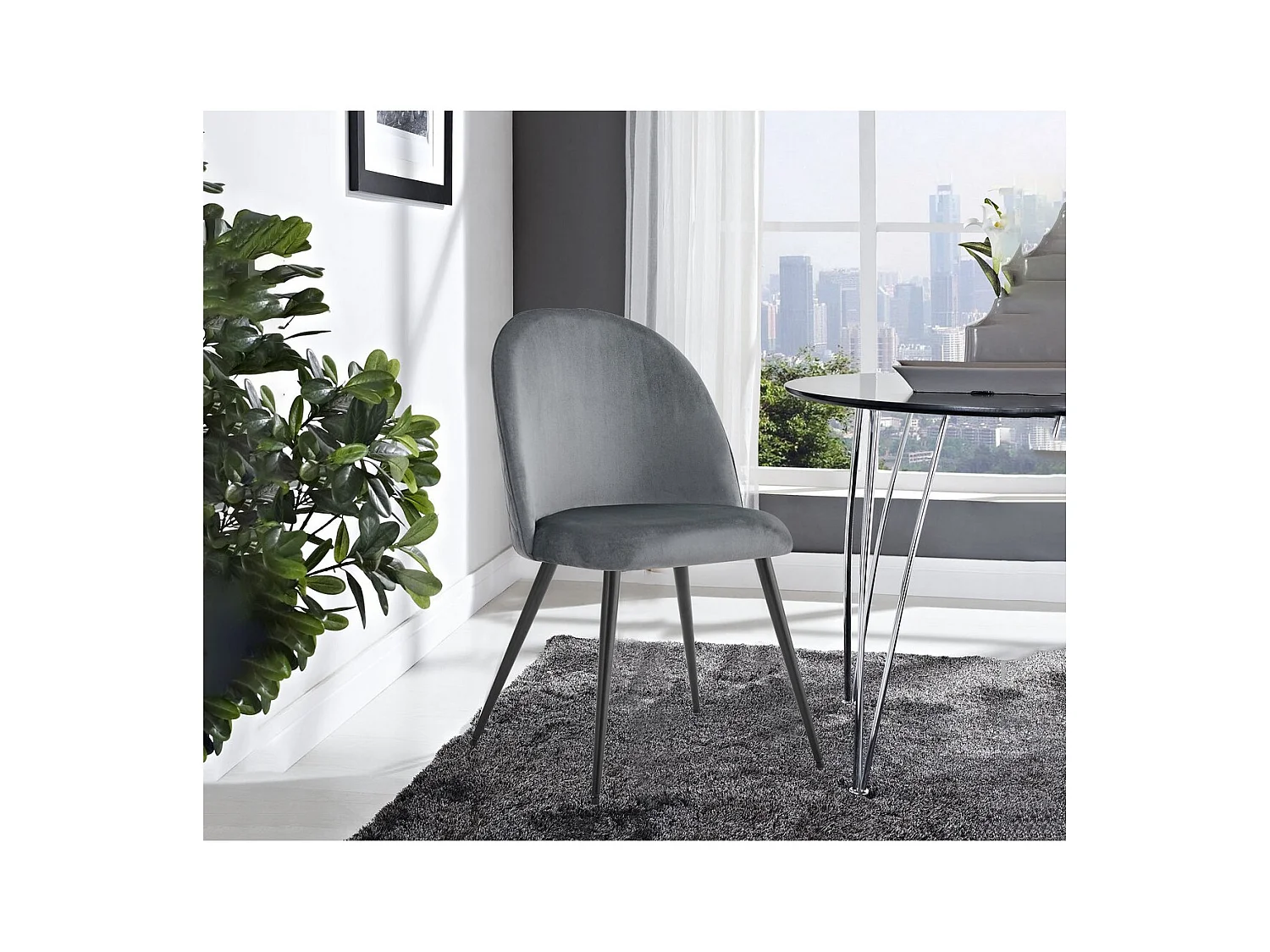 Zestaw 2 krzeseł Elisa SG, Szary, 50,5x54,5x83 cm, Seven Design