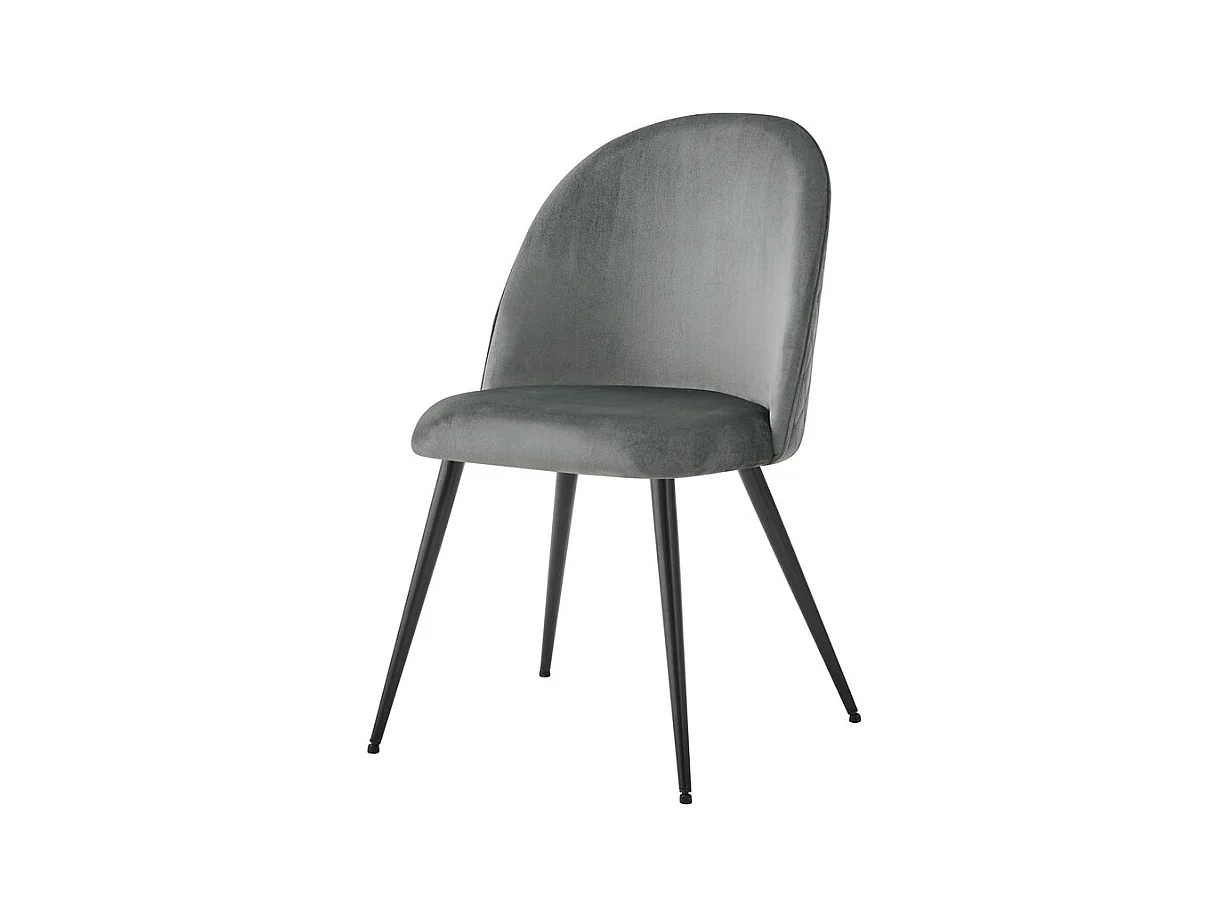 Lot de 2 Chaises Elisa SG, Gris, 50,5x54,5x83 cm, Epikasa