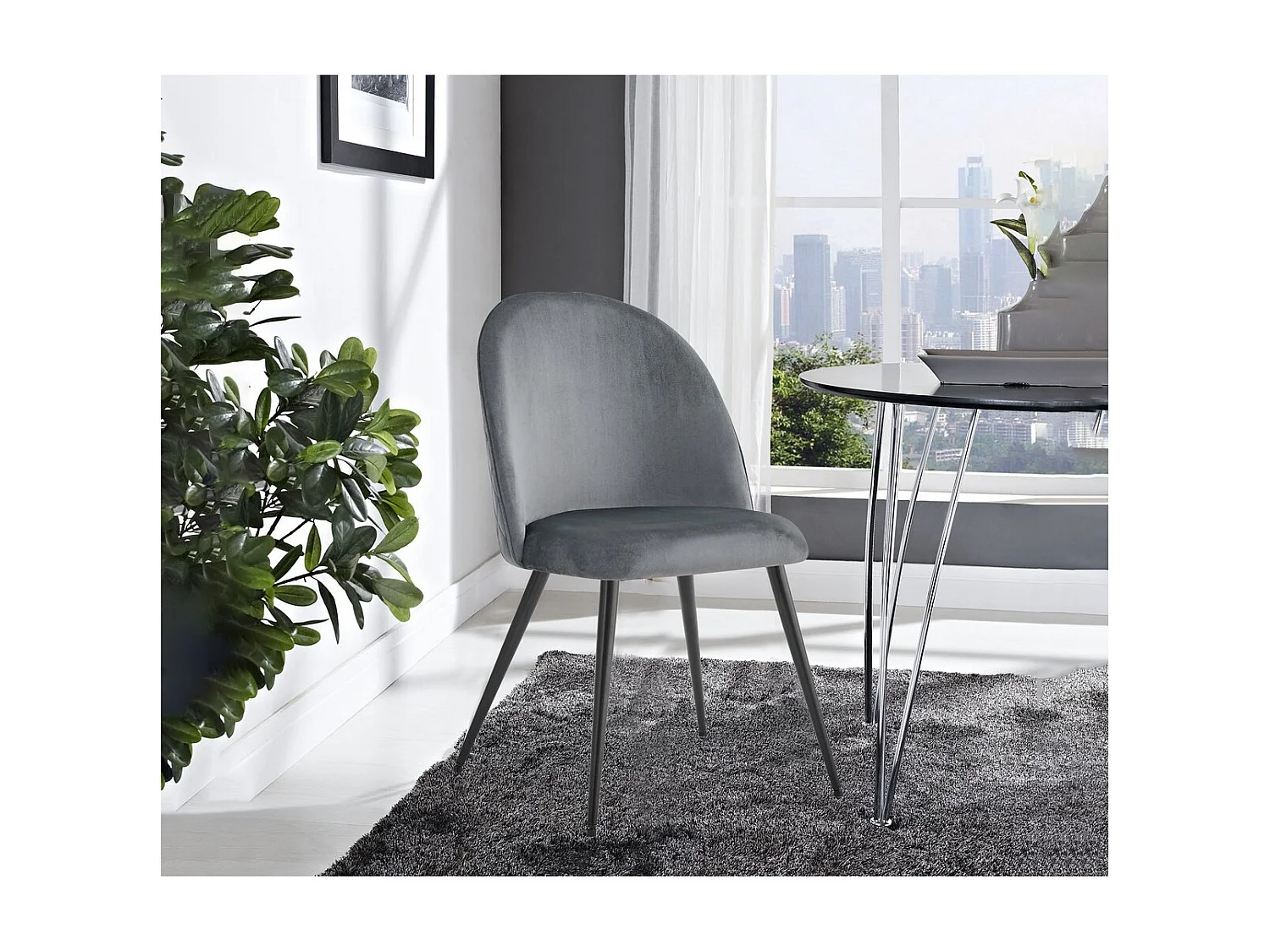 Zestaw 2 krzeseł Elisa SG, Szary, 50,5x54,5x83 cm, Seven Design