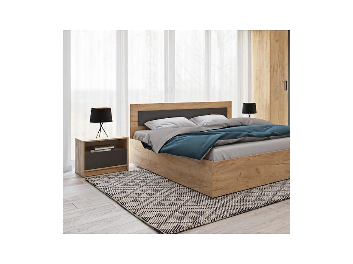 Stolik Nocny Viva, Brązowy, 50x41x36 cm, Seven Design