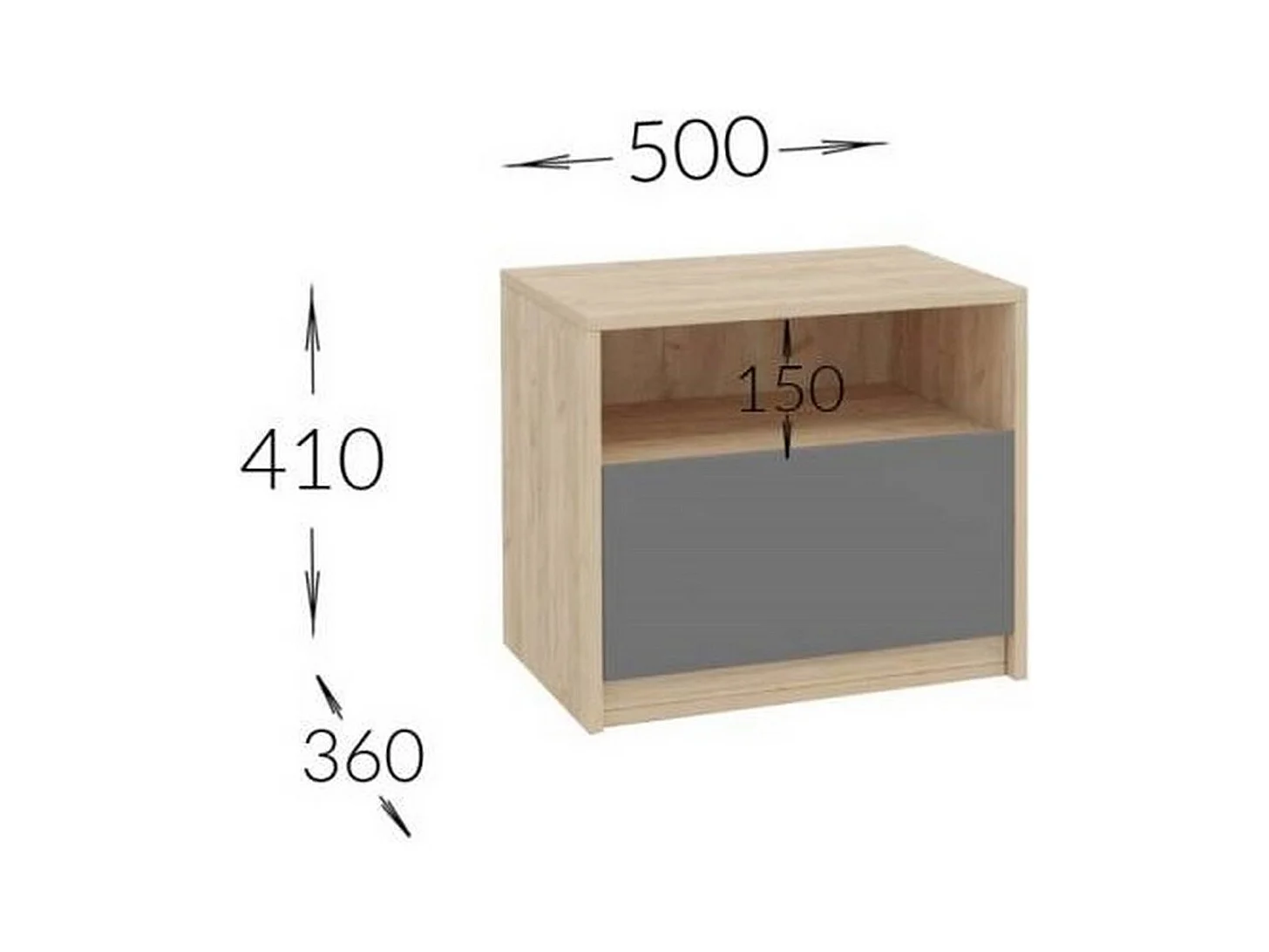 Stolik Nocny Viva, Brązowy, 50x41x36 cm, Seven Design