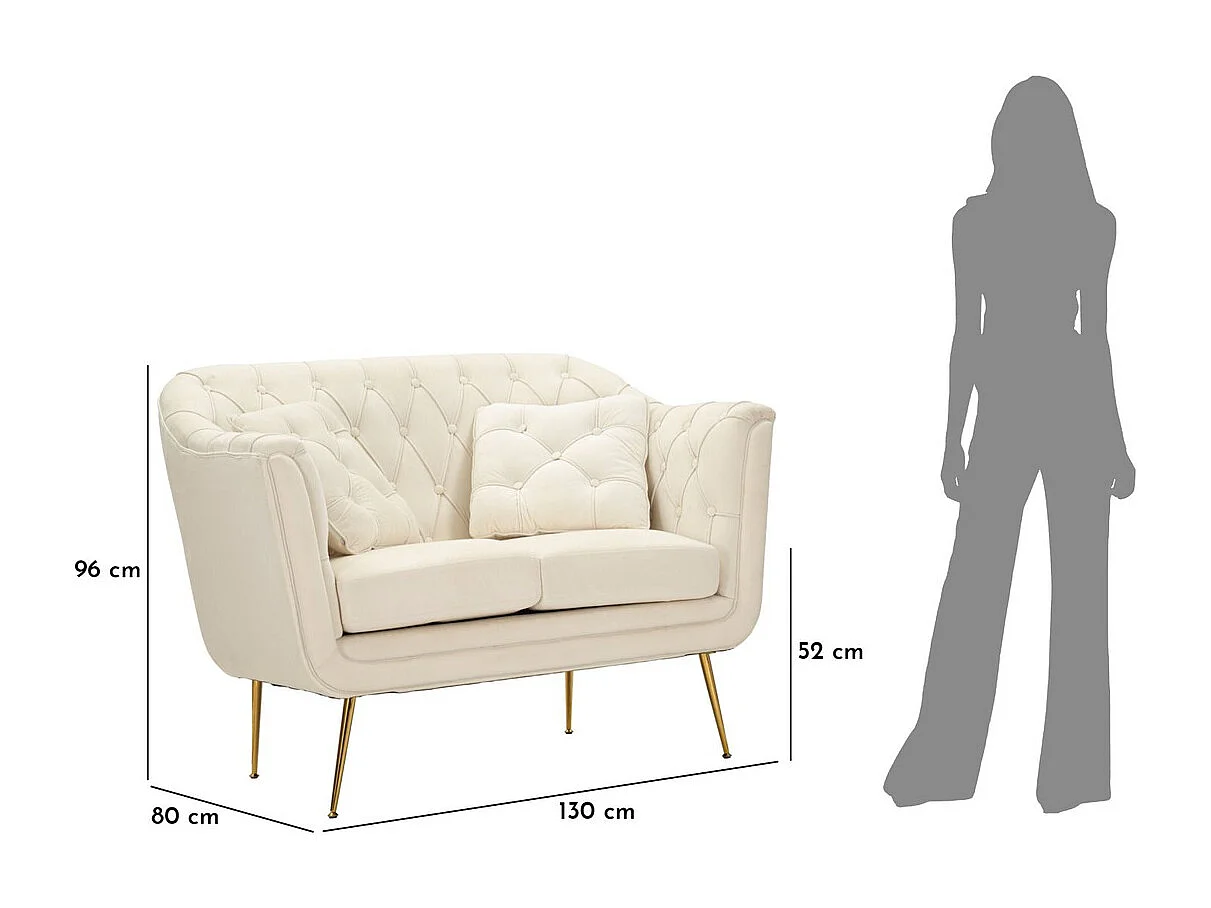 Divano MF894, Beige, 130x83x91 cm, Epikasa