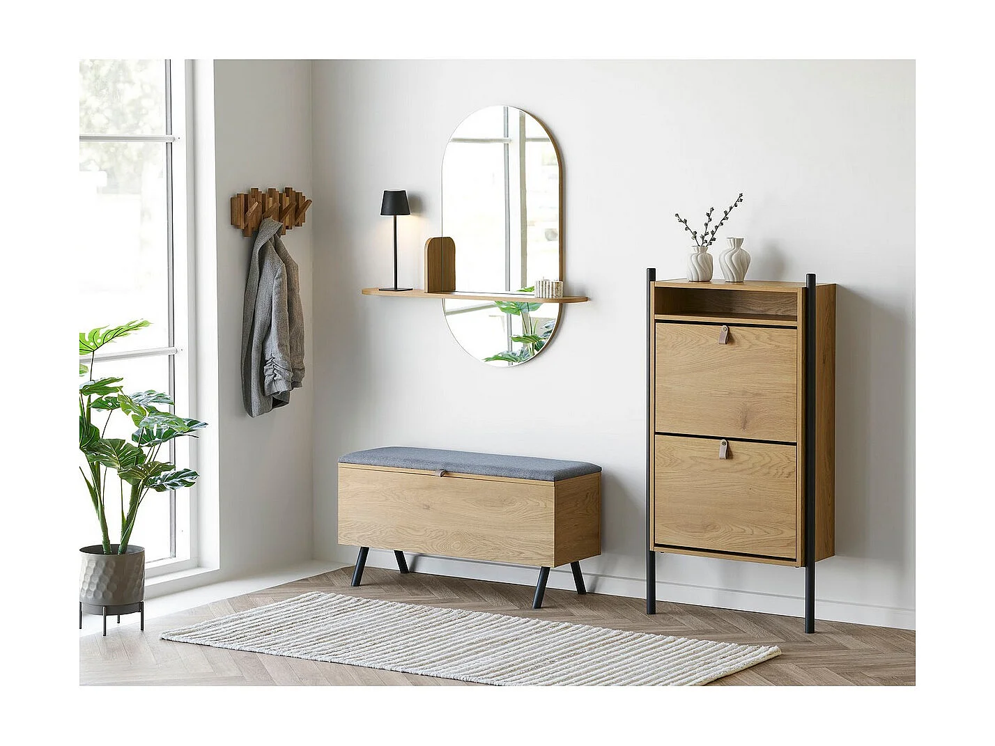 Banc avec Rangement Barco, Marron, 92x33x48 cm, Seven Design