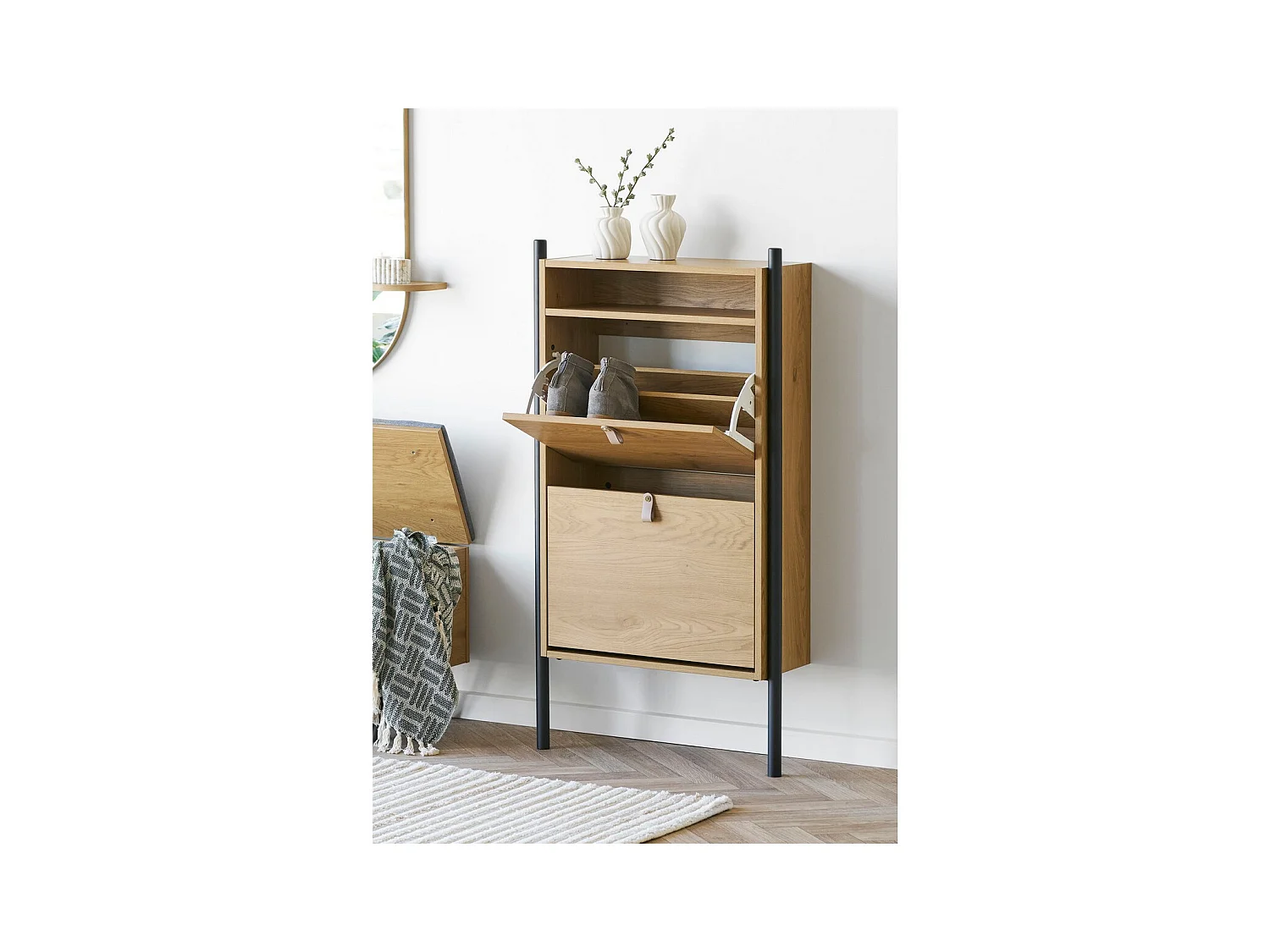 Étagère à Chaussures Barco, Marron, 62x26x118 cm, Seven Design