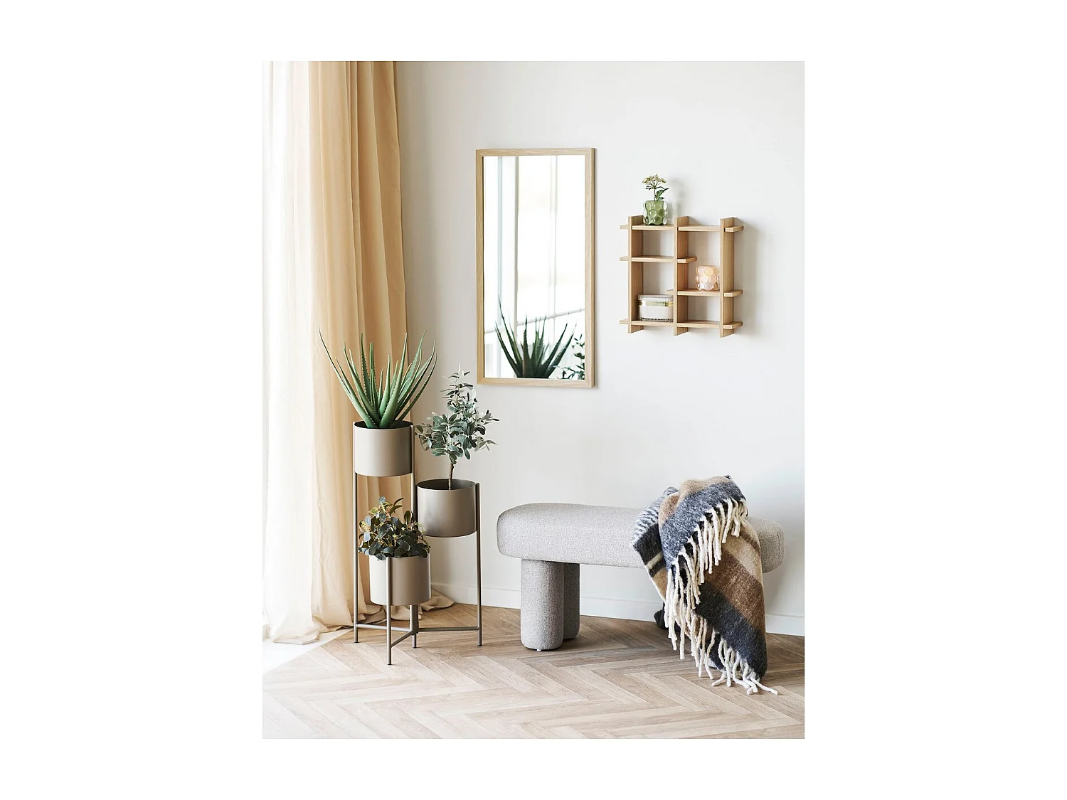 Sztuczna Roślina Wierzba, Zielony, 15x15x35 cm, Seven Design