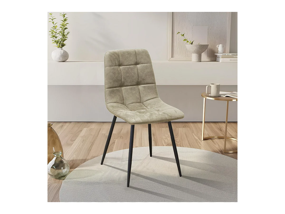 Lot de 4 Chaises Daniela SG, Gris Tourterelle, 54x44x87 cm, Seven Design