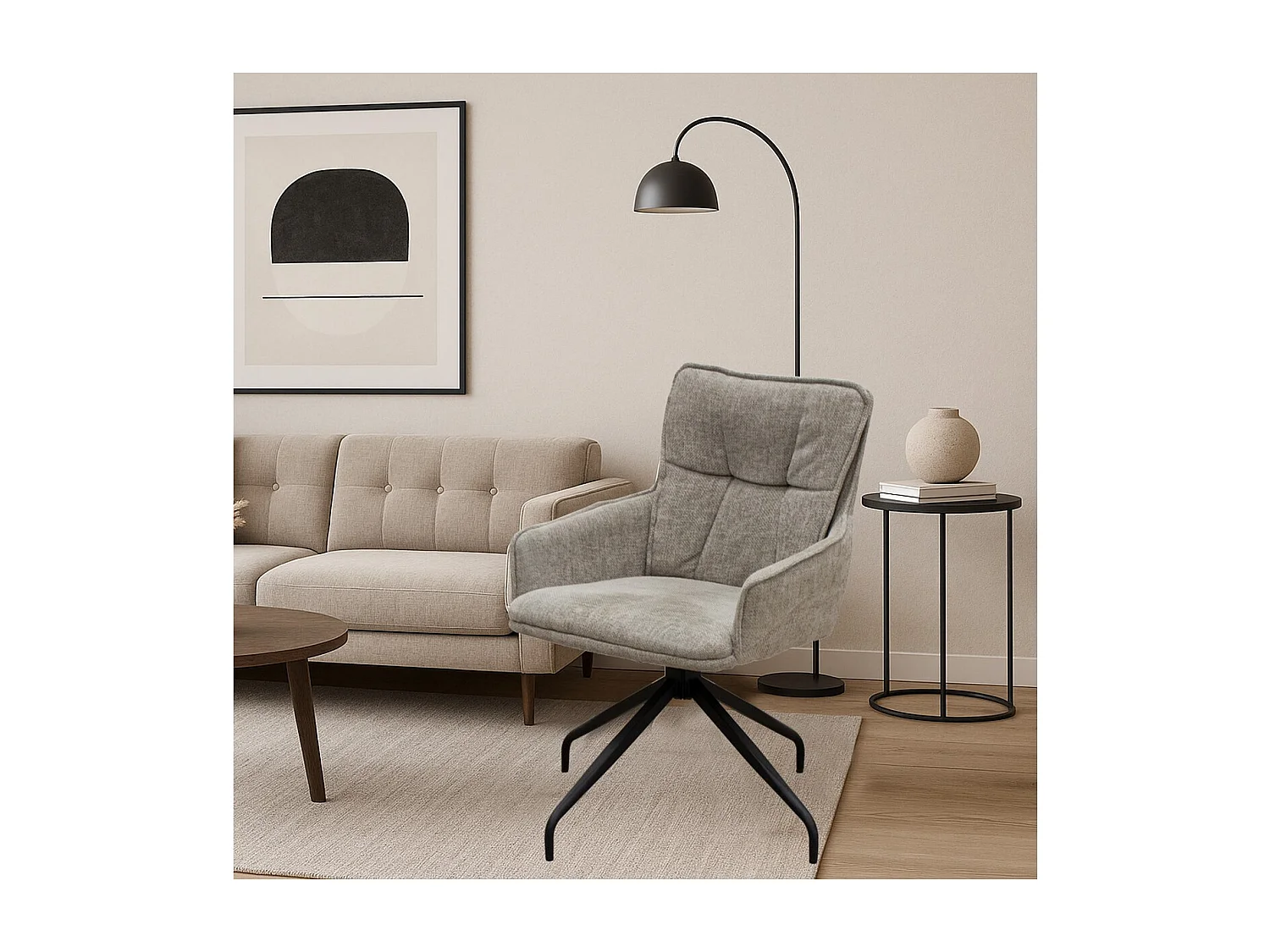 Set di 2 Sedie Ketty, Tortora, 57x61x88 cm, Seven Design