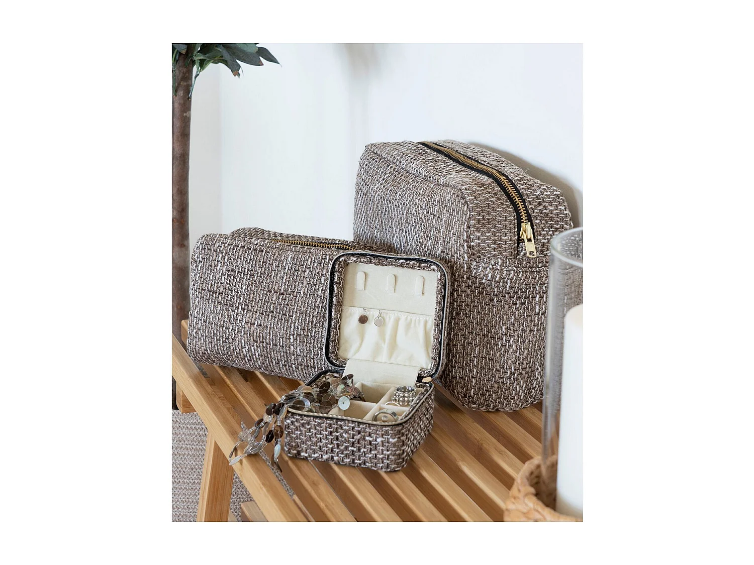 Kosmetyczka Safi, Brązowy, 30x11x22 cm, Seven Design