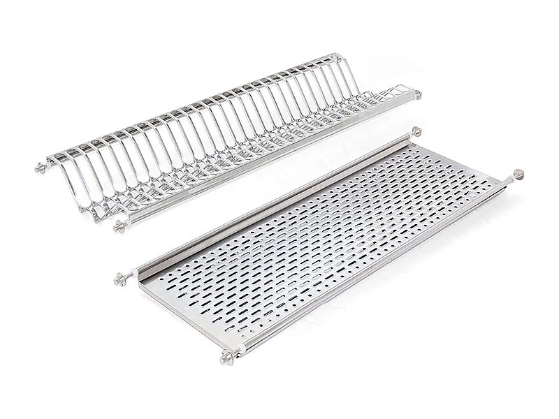 Égouttoir à vaisselle en acier inoxydable, modules hauts, 80 cm, gris, 77 x 24 x 4 cm