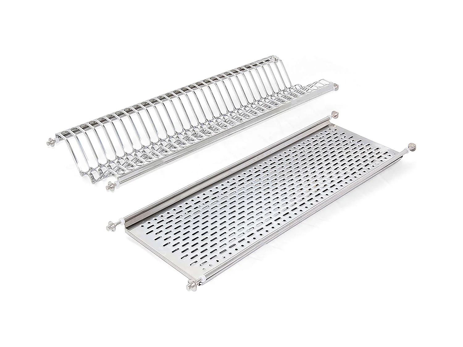 Égouttoir à vaisselle en acier inoxydable, modules hauts, 80 cm, gris, 77 x 24 x 4 cm