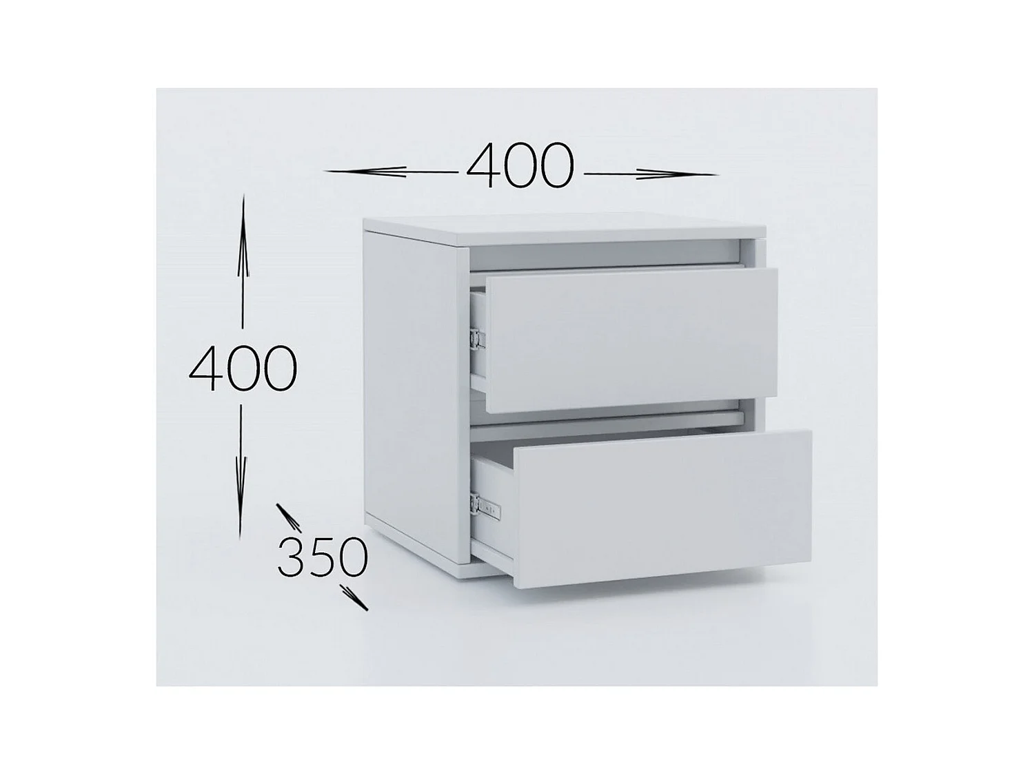 Table de Chevet Idea, Blanc, 40x40x35 cm, Seven Design