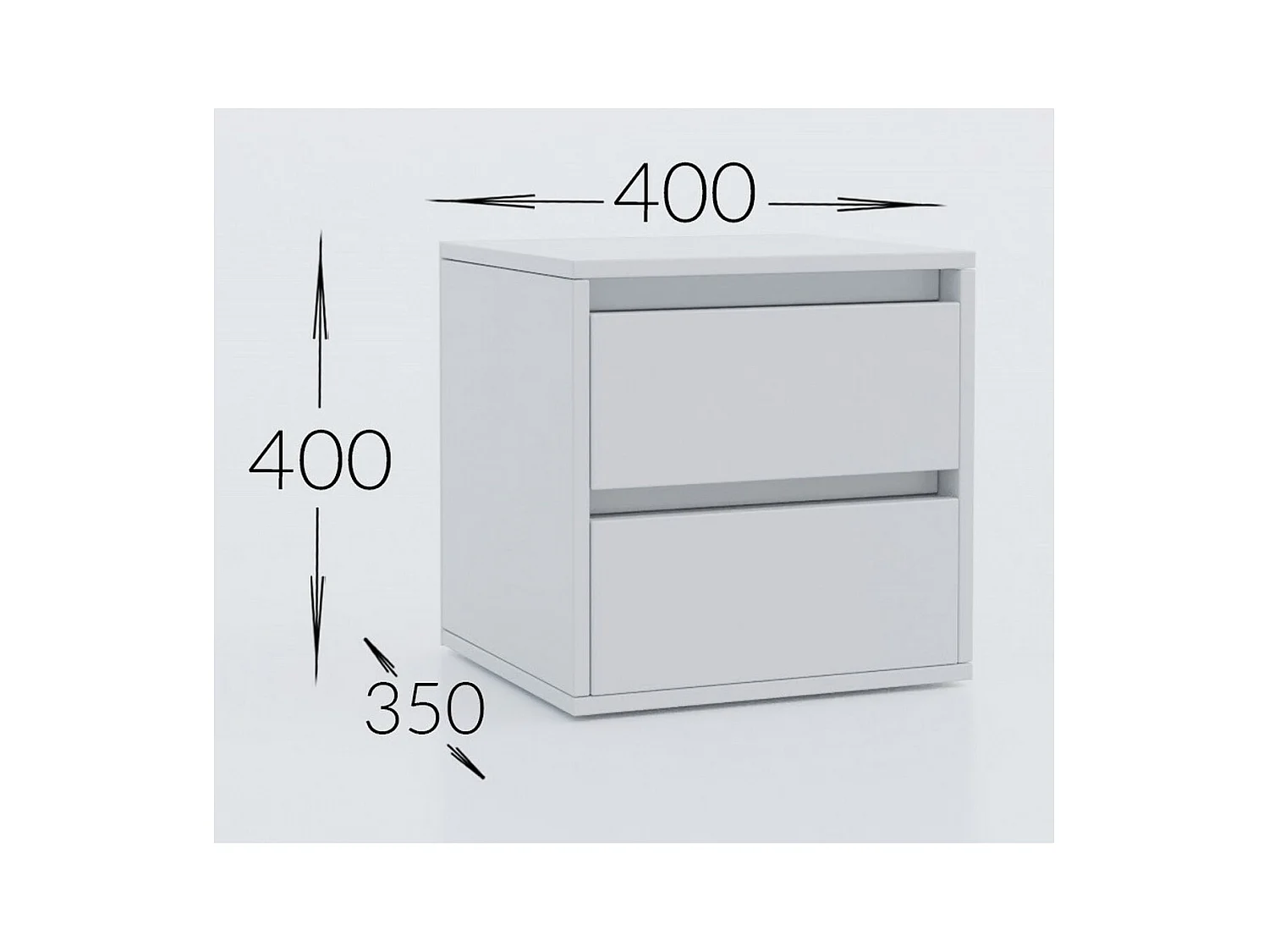 Table de Chevet Idea, Blanc, 40x40x35 cm, Seven Design