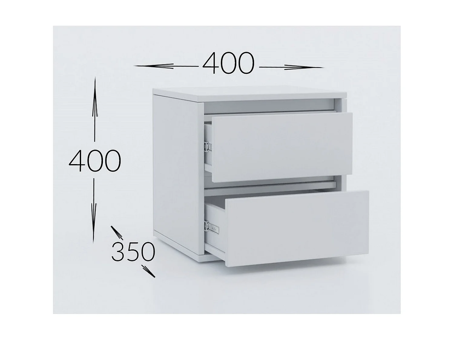 Stolik Nocny Idea, Biały, 40x40x35 cm, Seven Design