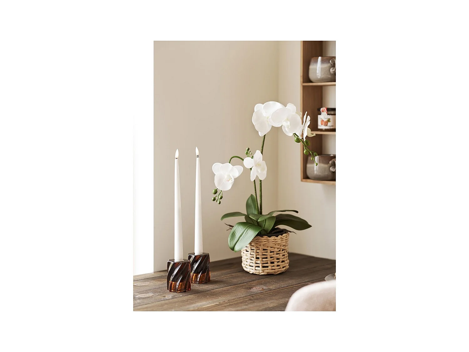 Bougeoir HN24, Marron, 6x6x7,5 cm, Seven Design