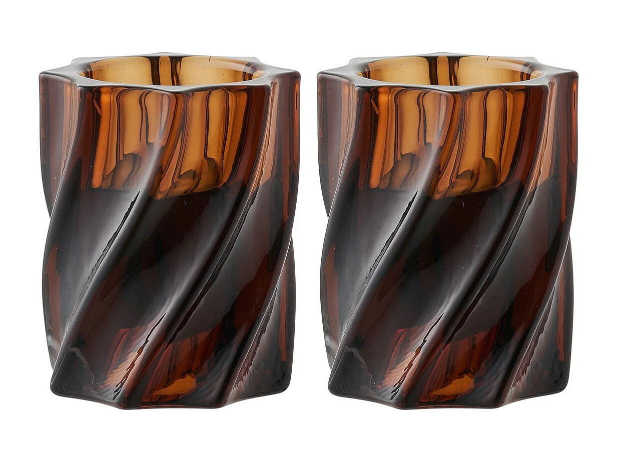 Świecznik HN24, Brązowy, 6x6x7,5 cm, Seven Design