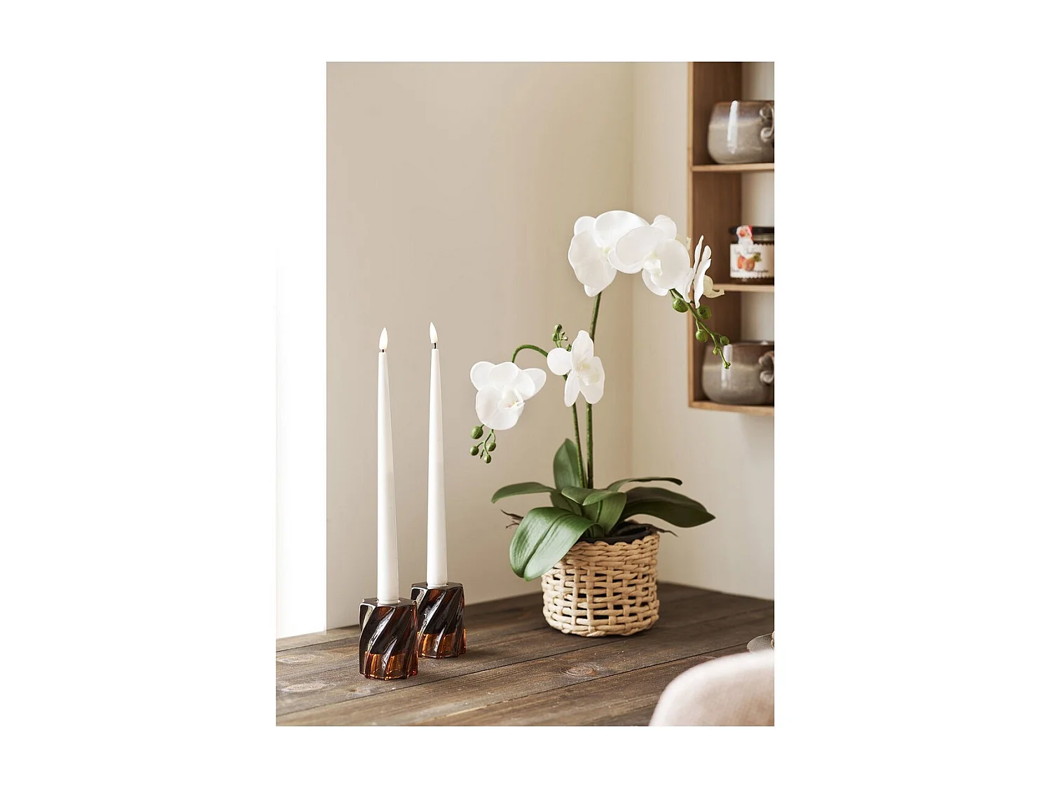 Świecznik HN24, Brązowy, 6x6x7,5 cm, Seven Design