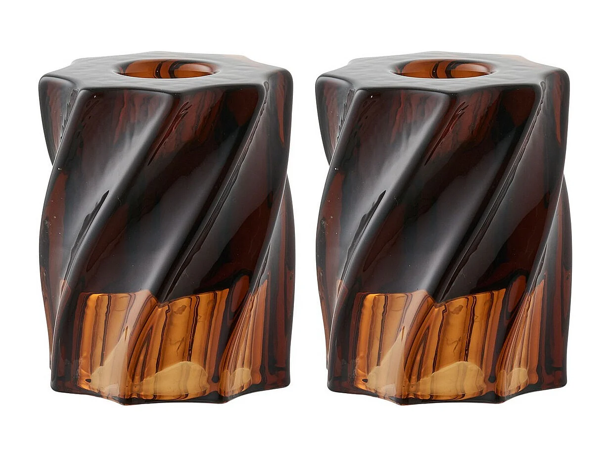 Świecznik HN24, Brązowy, 6x6x7,5 cm, Seven Design