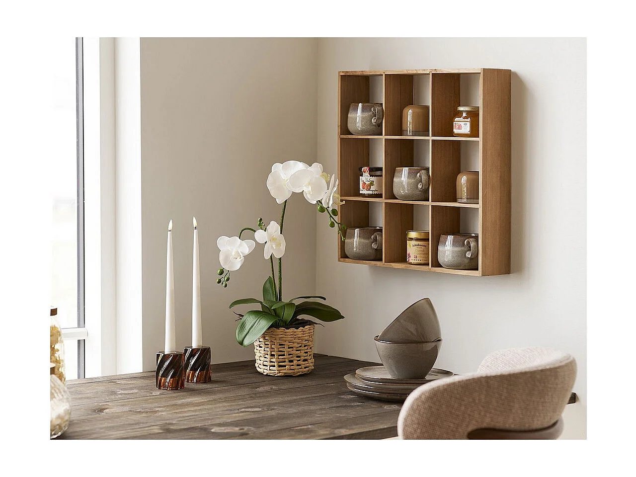 Świecznik HN24, Brązowy, 6x6x7,5 cm, Seven Design