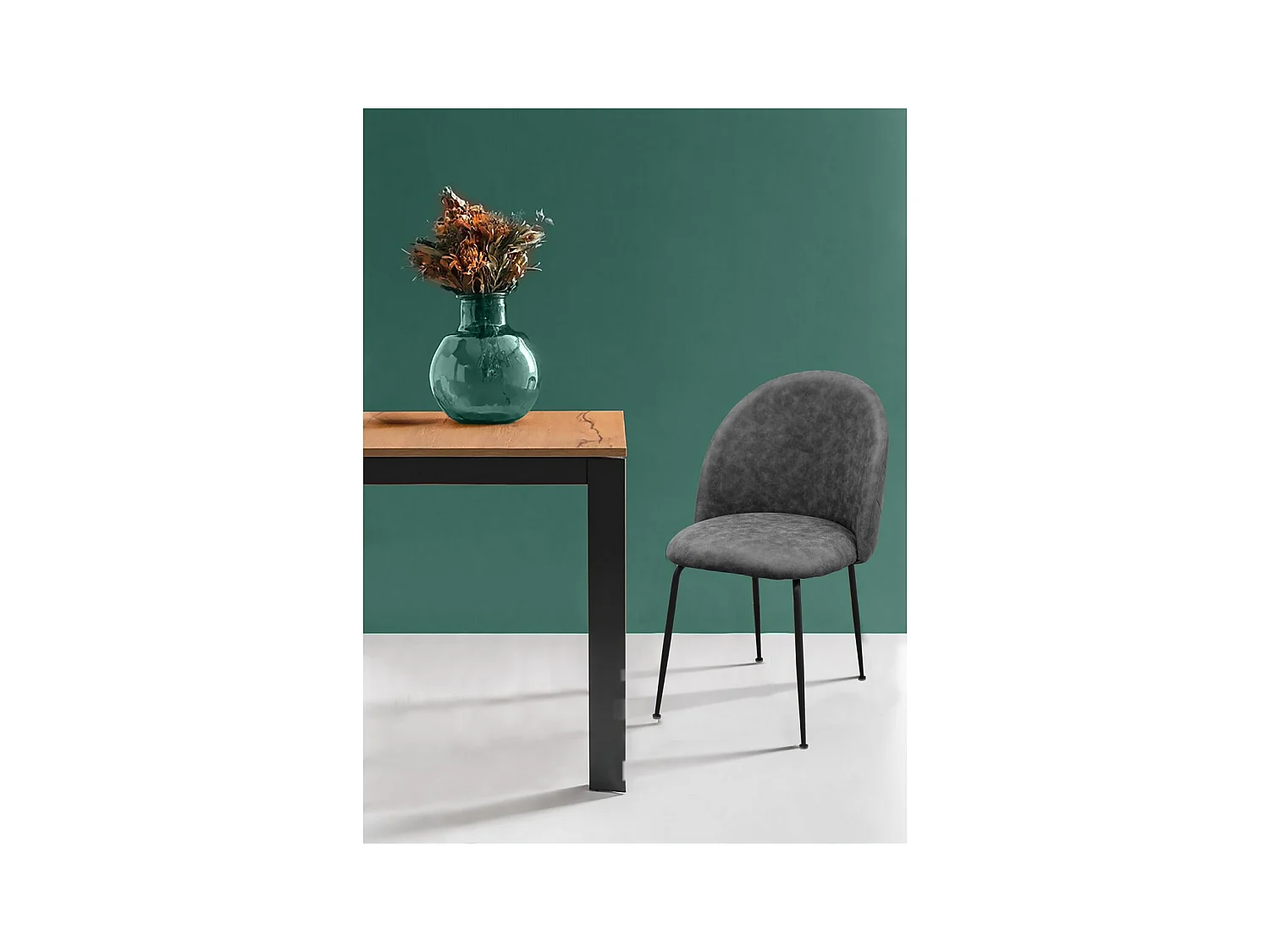 Lot de 4 Chaises Elisa, Gris, 41x58,5x86 cm, Seven Design