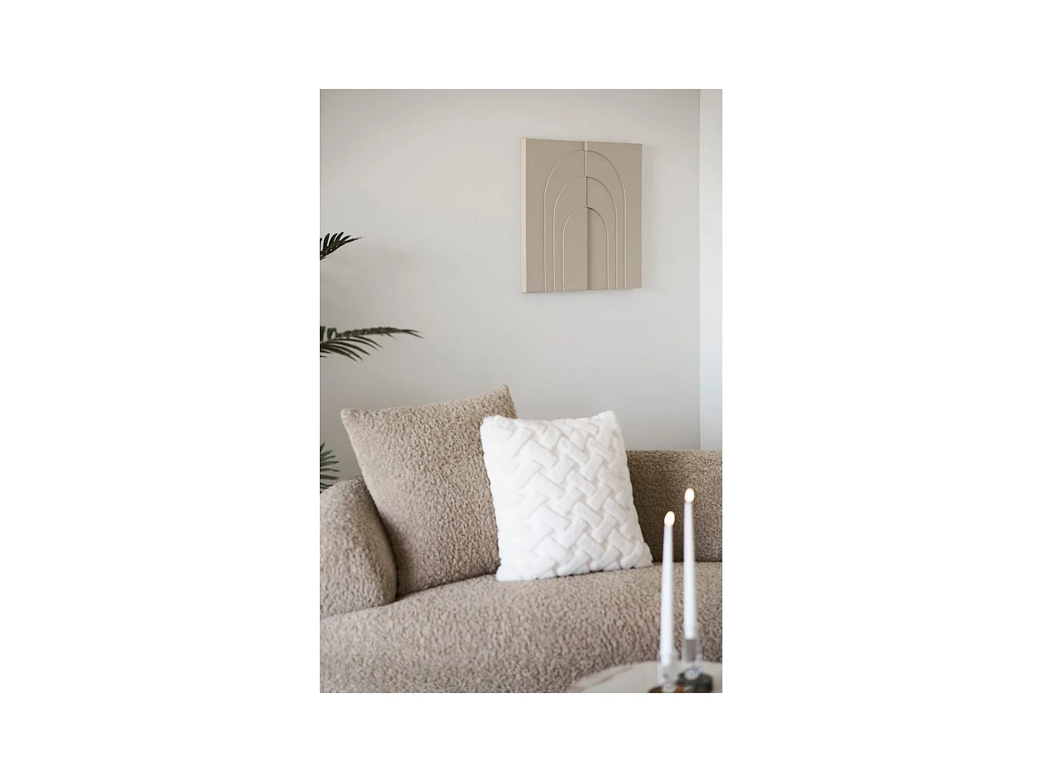 Panneau Décoratif Ina, Beige, 60x2x60 cm, Seven Design